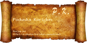 Poduska Koridon névjegykártya